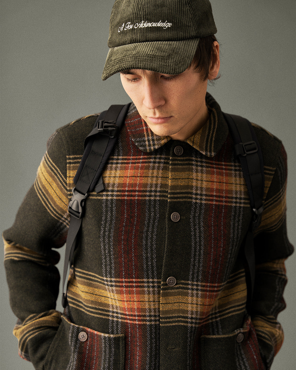 AKKARL CORDUROY CAP - Forest night