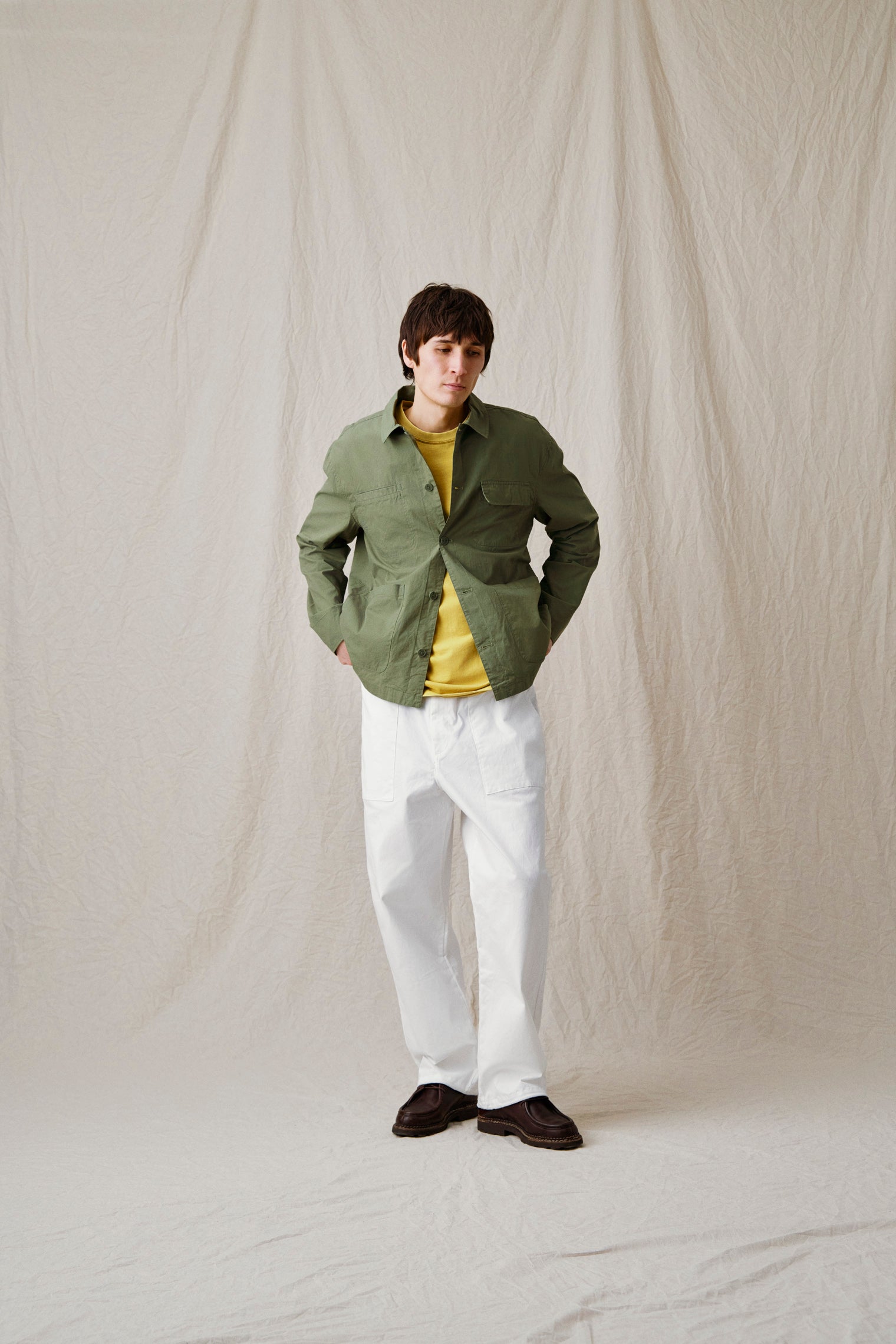 AKODIN COTTON POPLIN OVERSHIRT - Loden Green