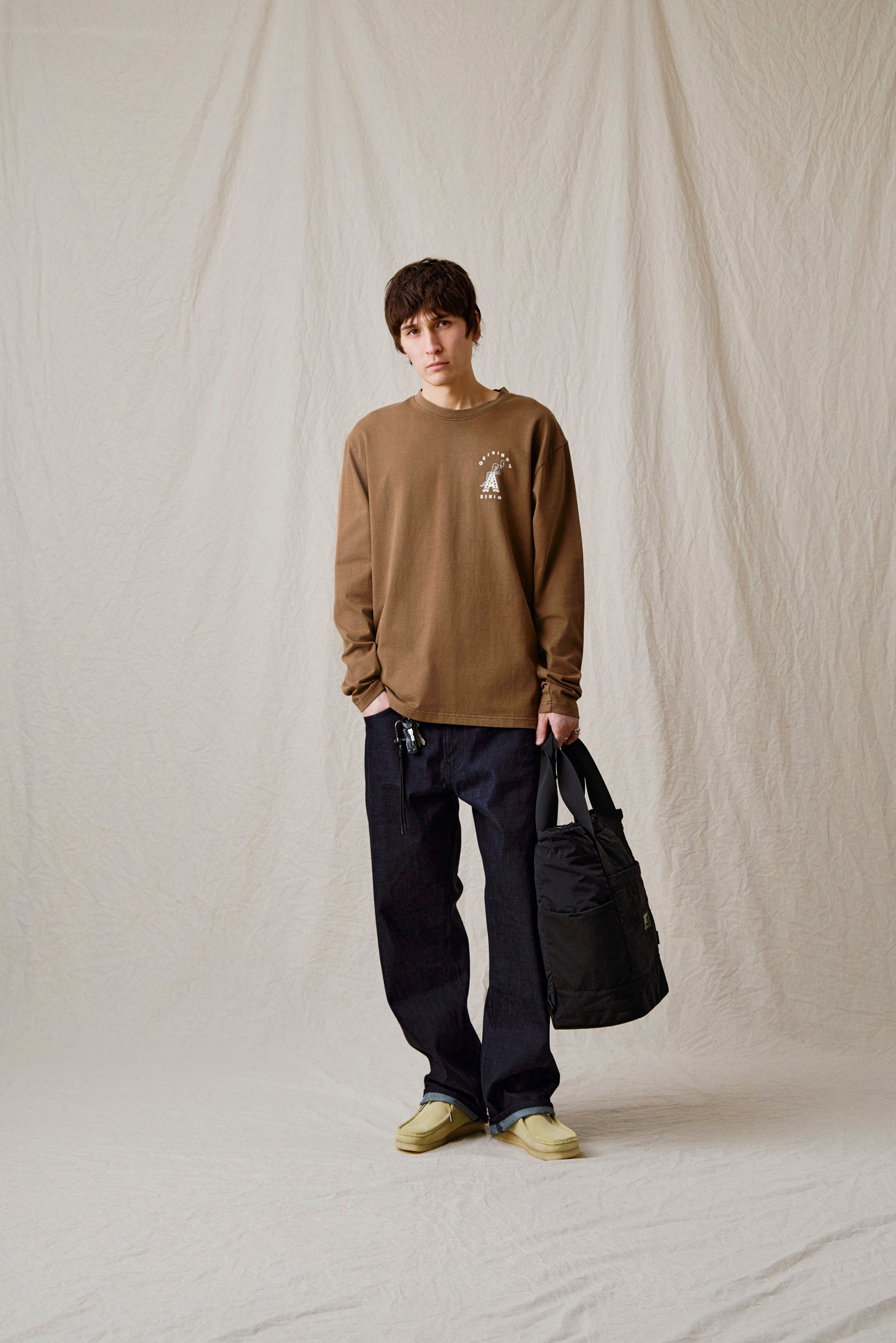 AKVILLADS DENIM PRINT L/S TEE - Teak