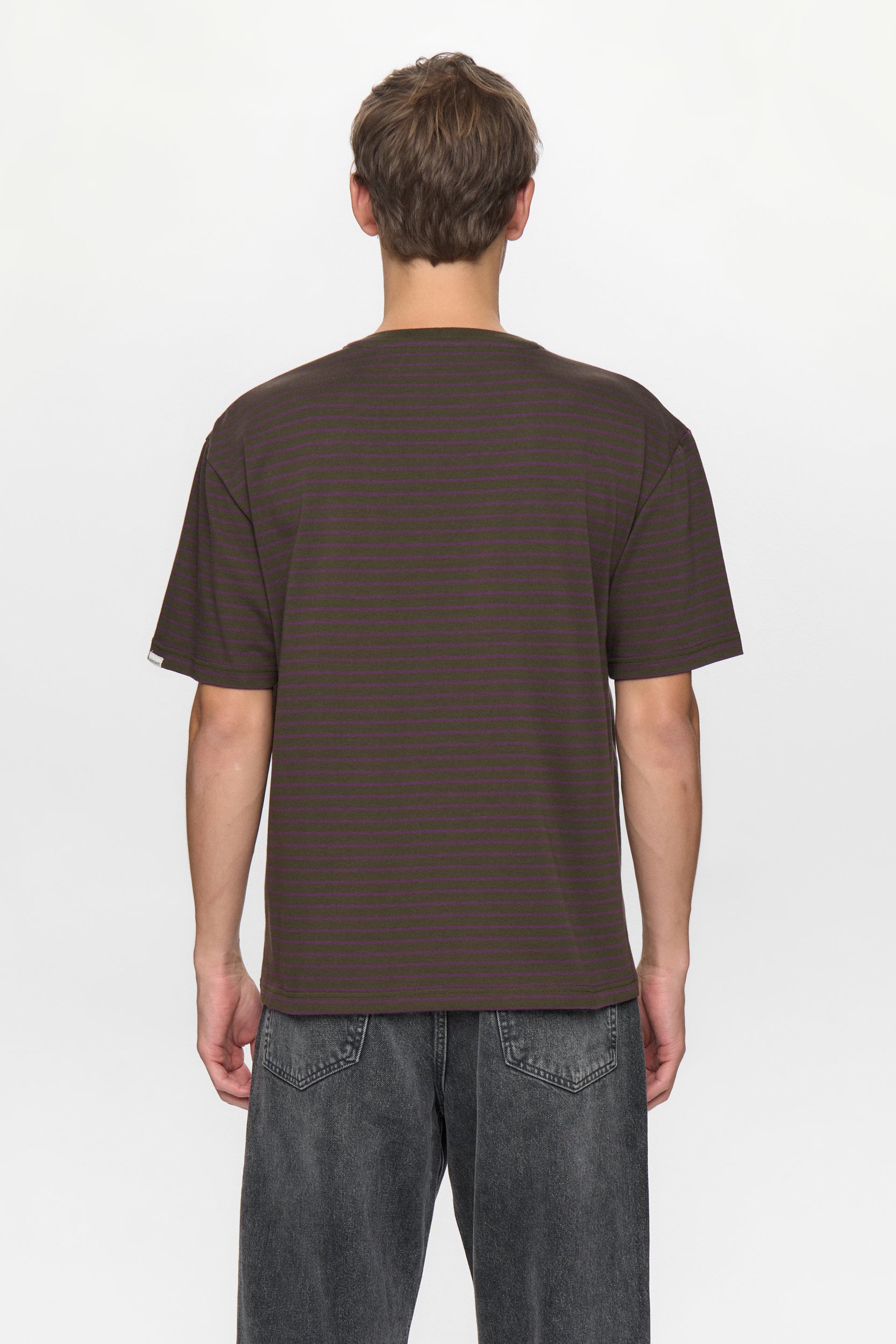 AKVILLADS STRIPE S/S TEE - Loden Green