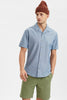 AKLEO COT/LINEN SS SHIRT - Cornet Blue