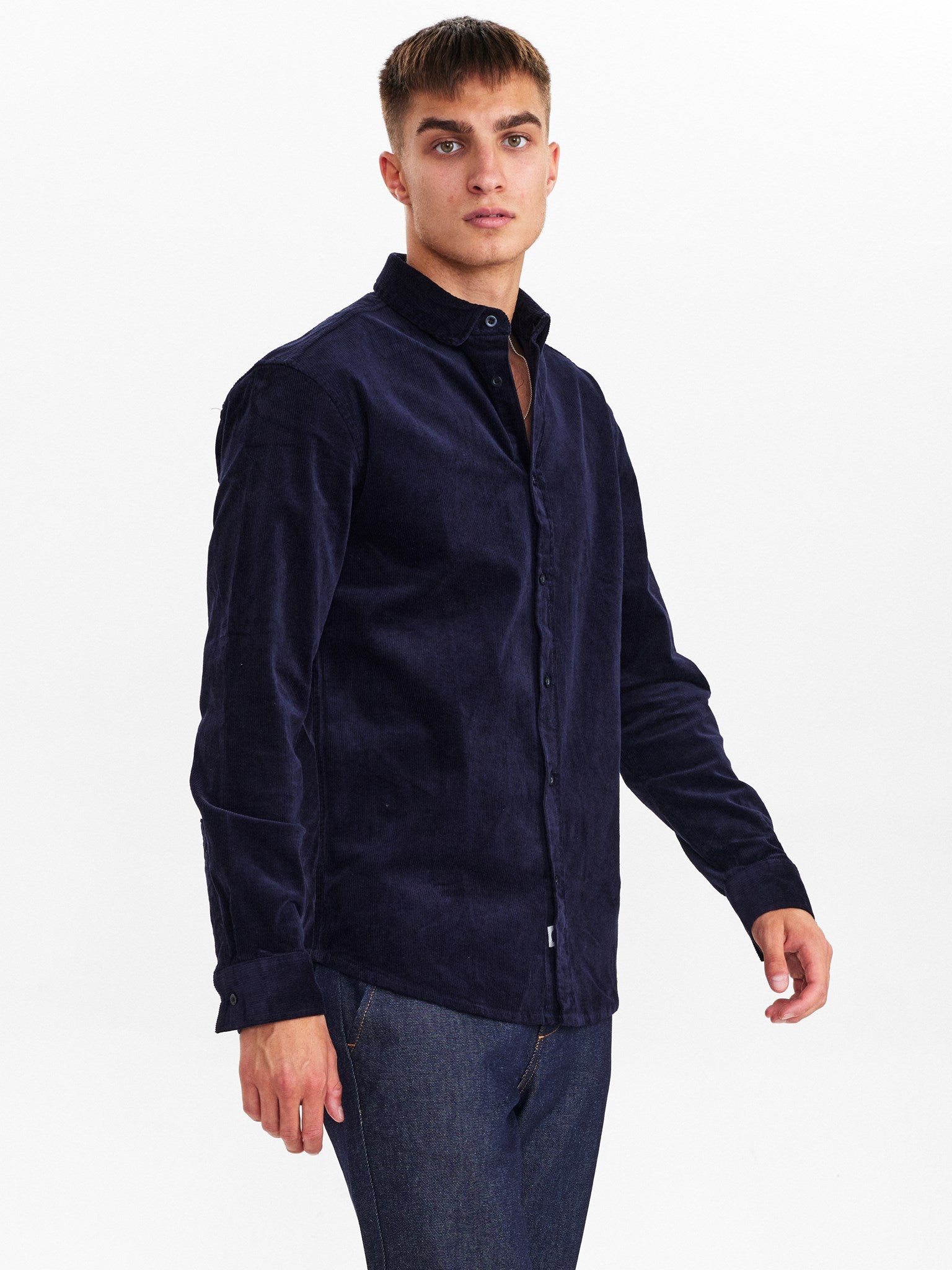 navy corduroy shirt mens