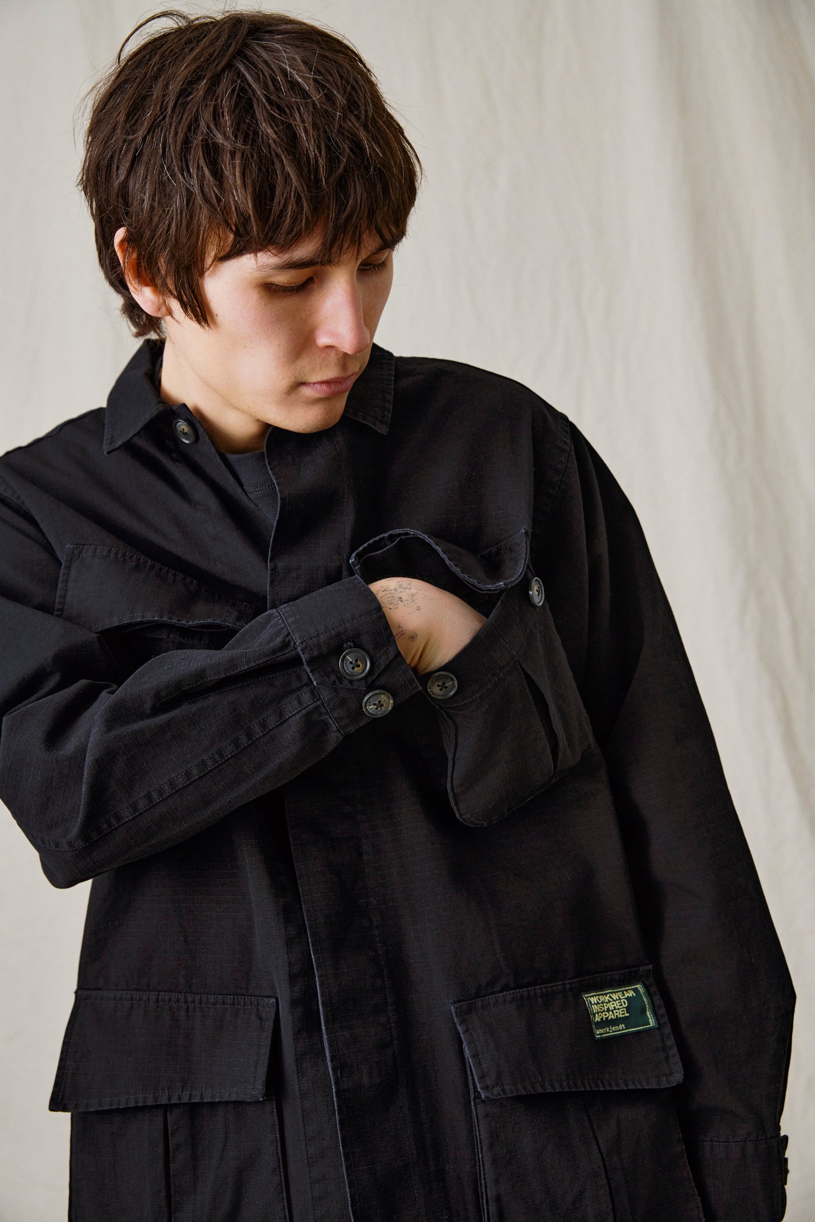 AKOTTO 4 POCKET RIBSTOP JACKET - Caviar