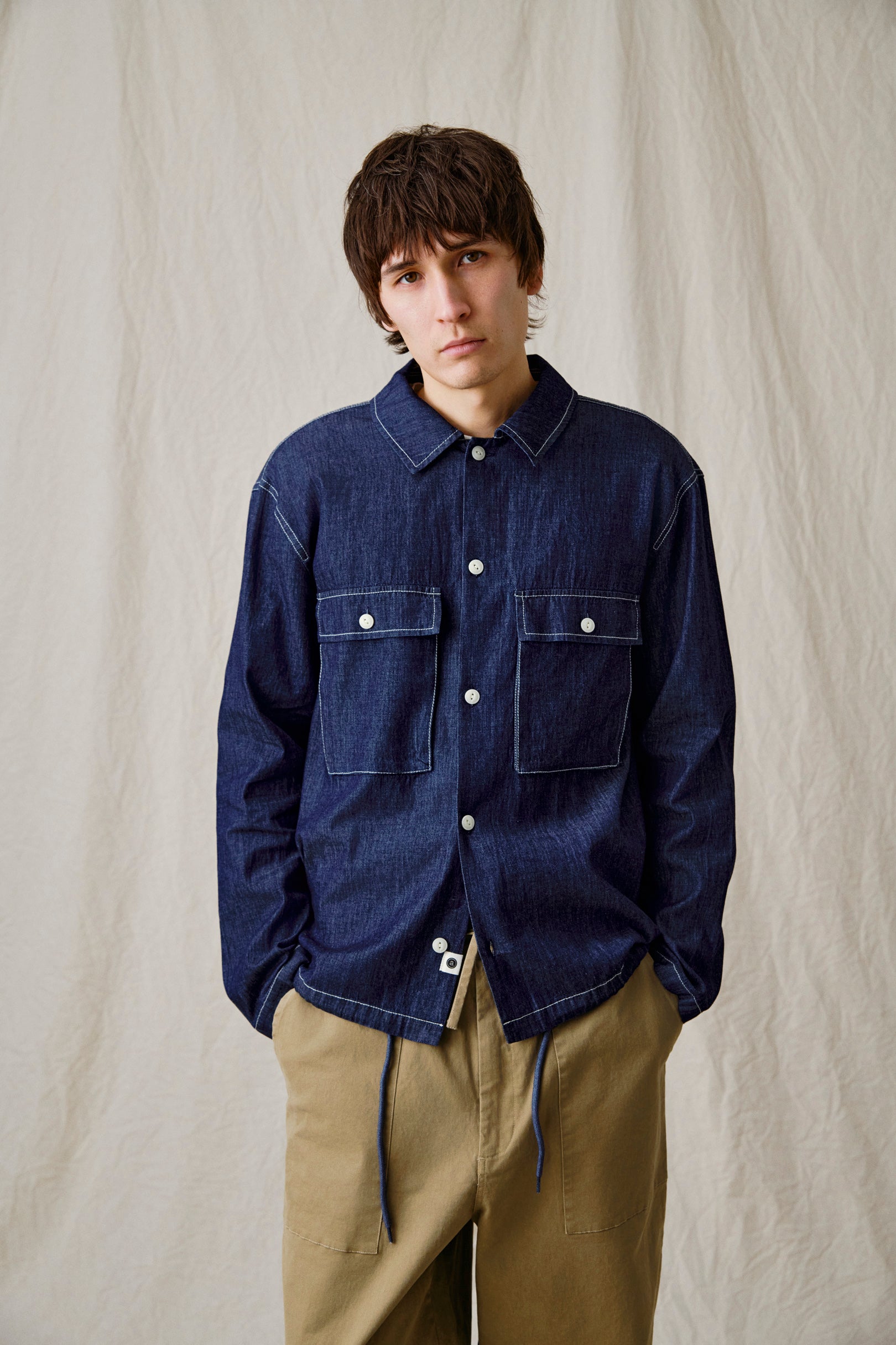 AKOTTO CHAMBRAY OVERSHIRT - Sky Captain