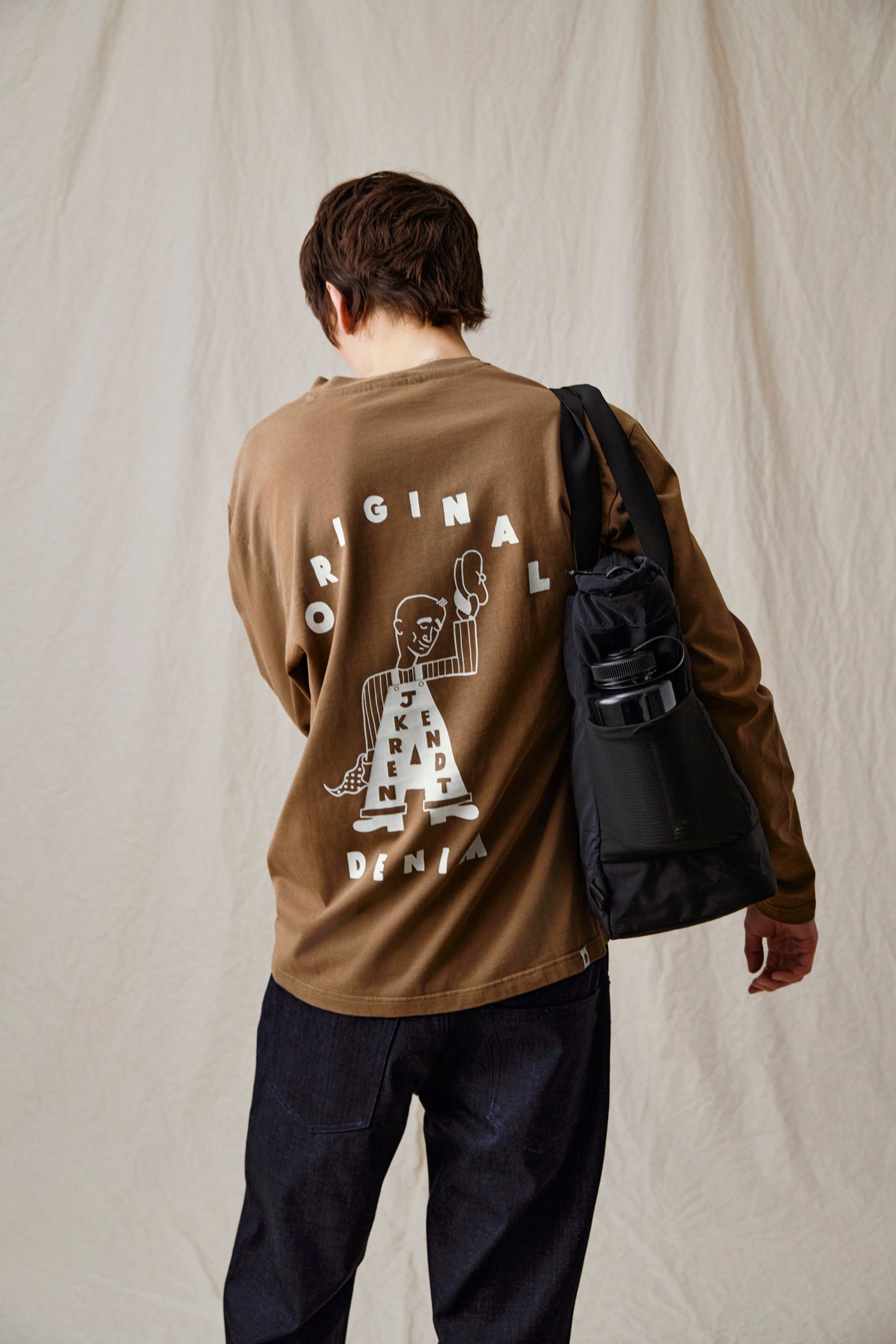 AKVILLADS DENIM PRINT L/S TEE - Teak