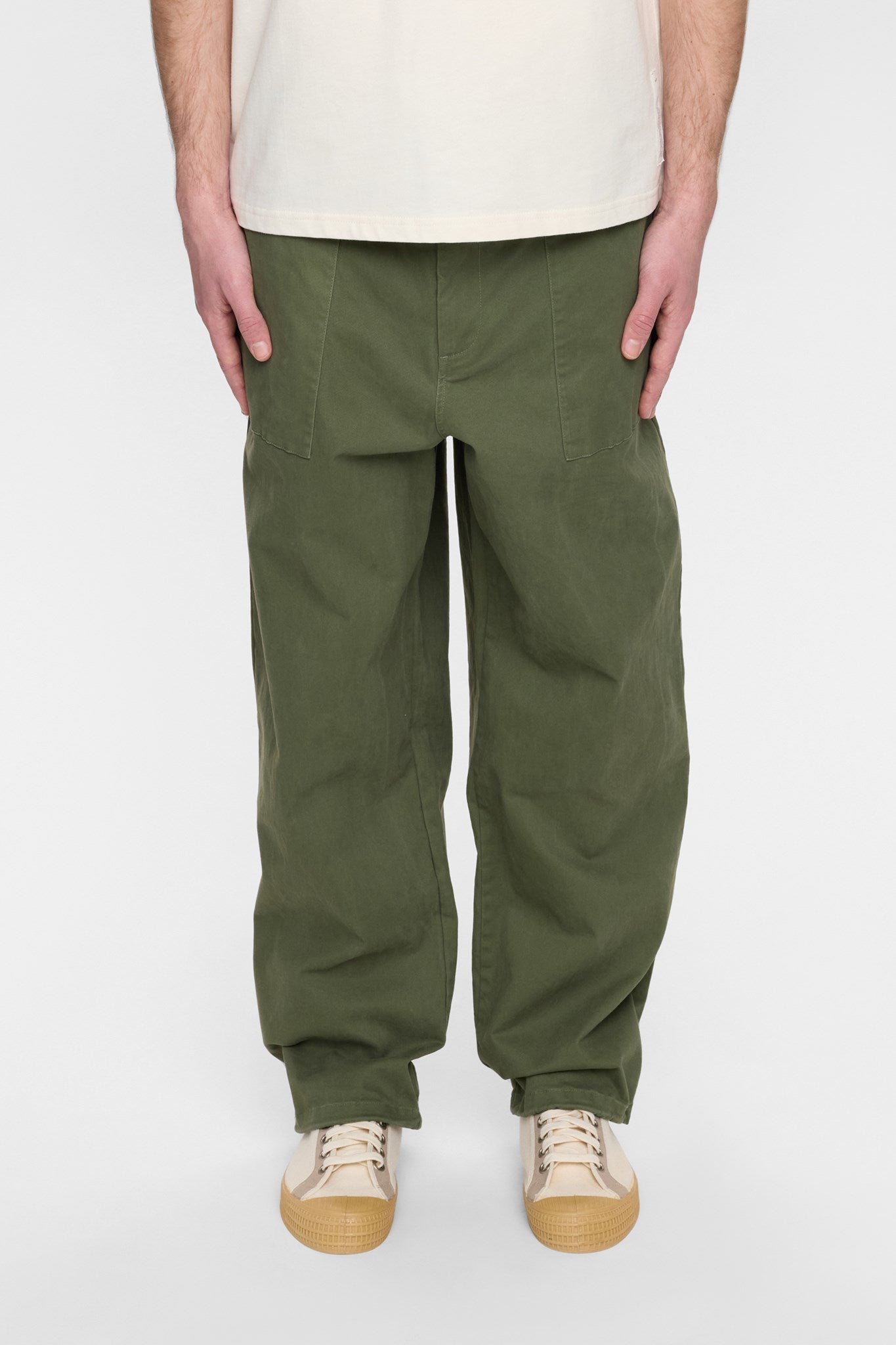 AKJAKOB FATIQUE COTTON PANTS - Olivine