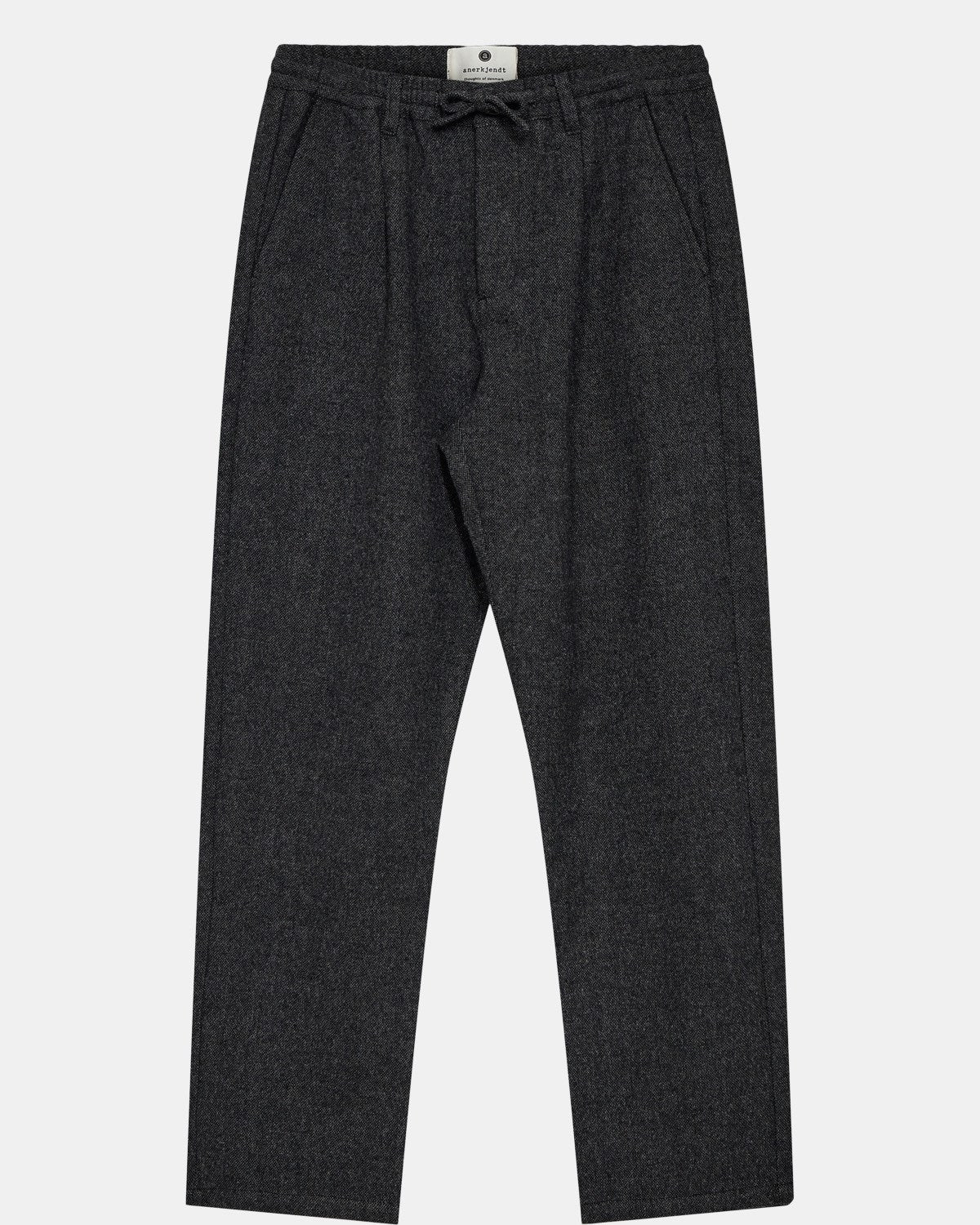 AKJAN WOOL PANTS - Dark grey melange