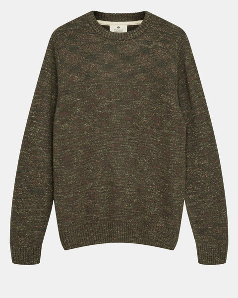 UN —under nest— AKSUNE SPACE YARN CREW NECK - Forest night