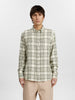 AKLEIF COT/LIN CHECK SHIRT - Deep Lichen Green