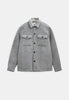 AKOSCAR BOILED WOOL OVERSHIRT - Light grey mel