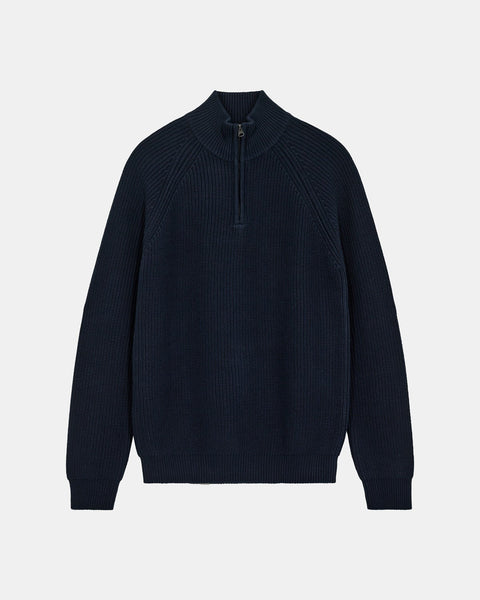 AKSUNE PATENT HALF ZIP KNIT - Sky Captain