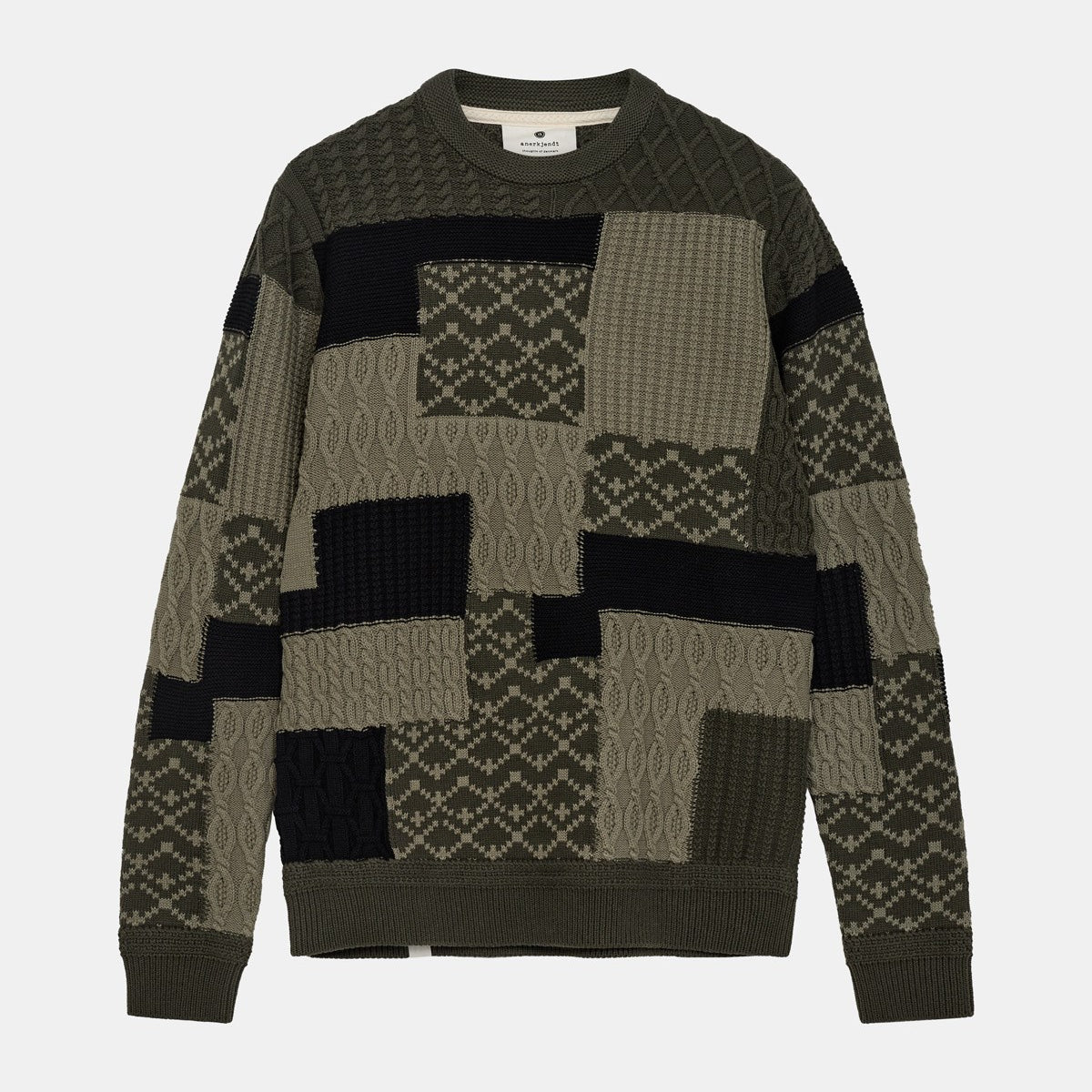 AKSUNE PATCHWORK KNIT - Forest night