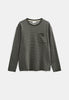 AKVILLADS STRIPE L/S TEE - Forest night
