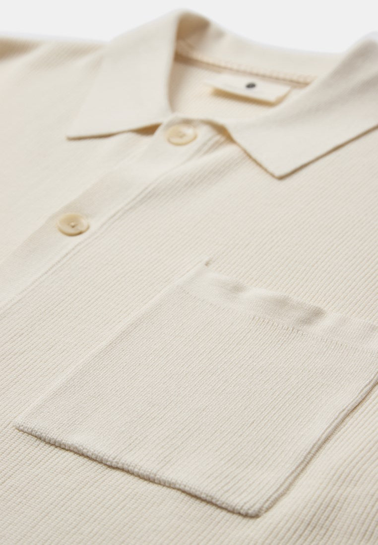 AKVILHELM NEEDLE RIB SS KNIT - Tofu