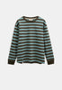 AKVILLADS STRIPE L/S TEE - Forest night