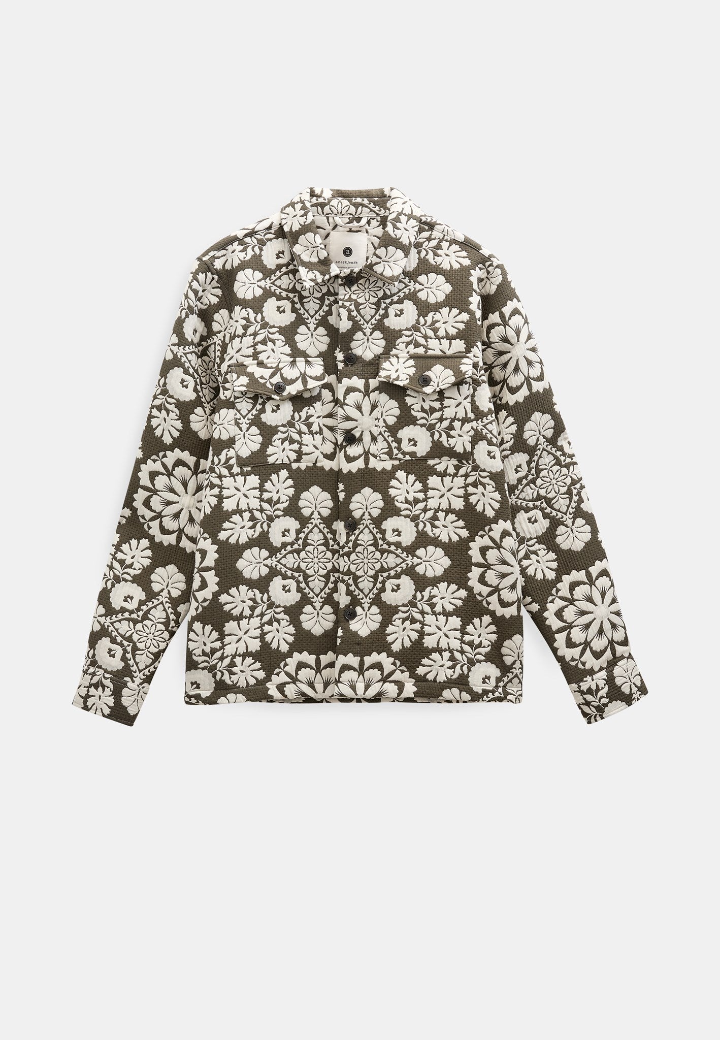 AKOSCAR FLOWER JACQ OVERSHIRT - Forest night