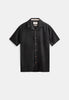 AKLEO COT/LINEN/VIS S/S SHIRT - Caviar
