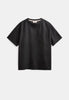 AKVILLADS COT/LIN/VIS S/S TEE - Caviar