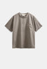 AKVILLADS COT/LIN/VIS S/S TEE - Gray Flannel