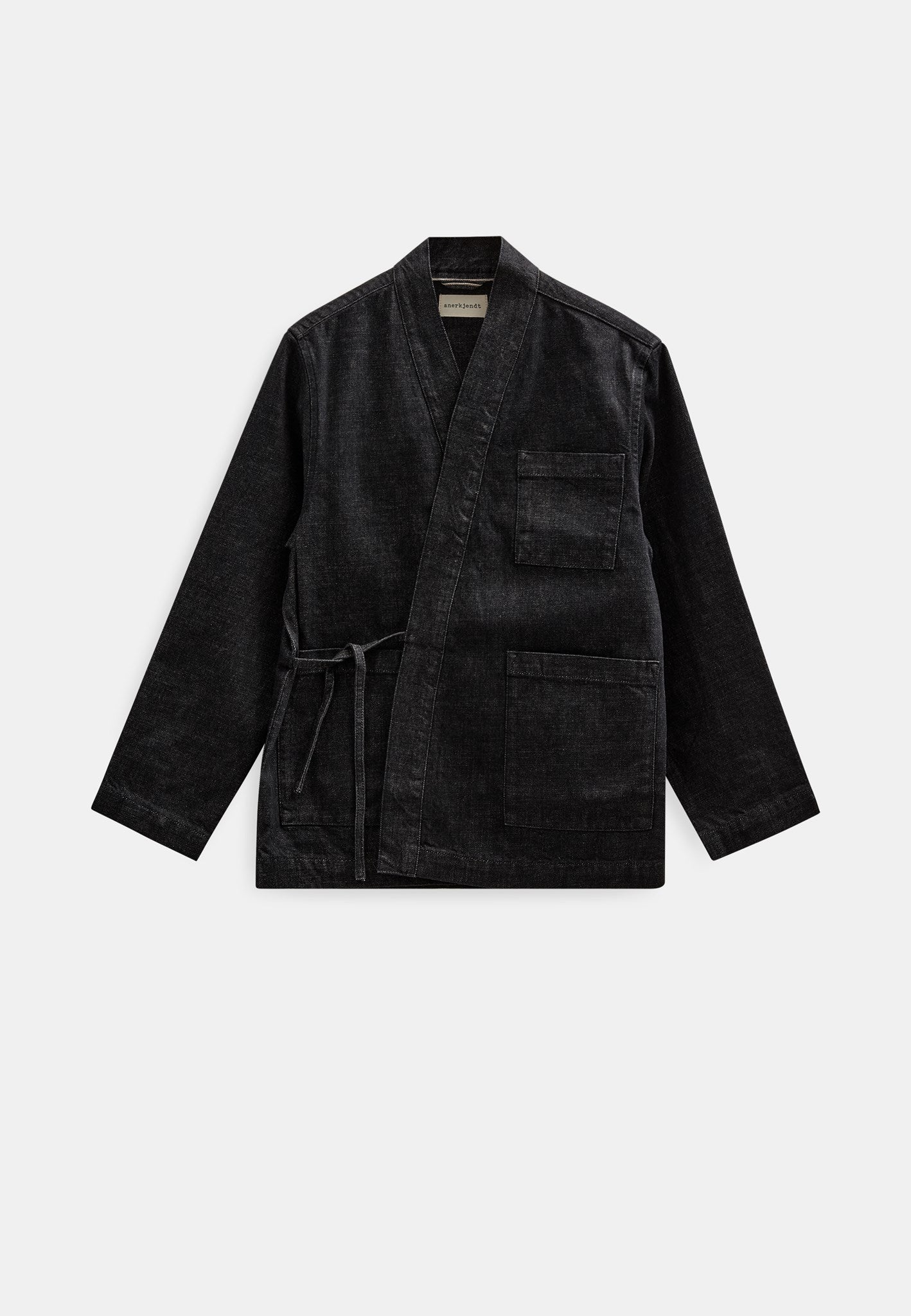 AKJESPER SELVEDGE DENIM KIMONO - Black