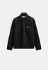 AKTONI HALF ZIP BOILED WOOL OS - Caviar