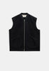 AKROBIN BOILED WOOL GILET - Caviar