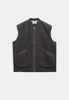 AKROBIN BOILED WOOL GILET - Magnet