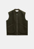 AKROBIN BOILED WOOL GILET - Forest night