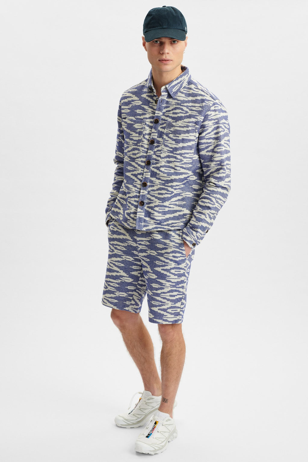 AKHANKY JACQUARD OVERSHIRT - Cornet Blue – Anerkjendt COM