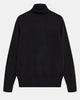 AKNICO SOLID ROLL NECK LAMBSWOOL - Caviar